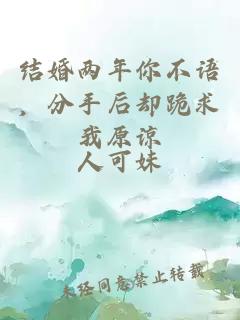 结婚两年你不语，分手后却跪求我原谅